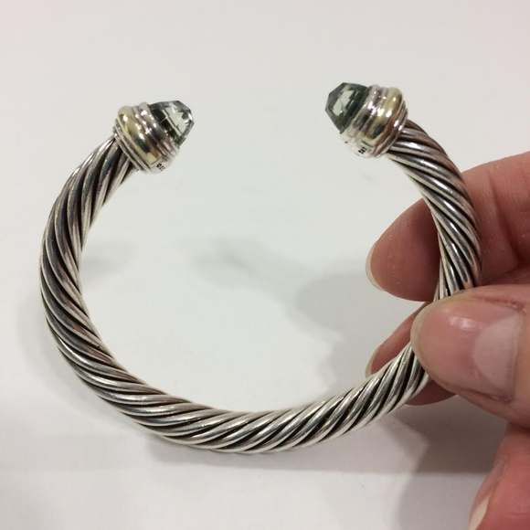 David Yurmam Prasiolite 925 & 585 7mm Bracelet med - Picture 2 of 8